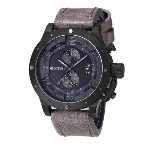 Image of Extreme mat IP sort rustfri stål Miyota OS11 quartz med chronograph Herre ur fra EXTRI, X3005-C